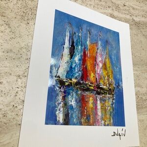 Colorful Art “En Gouttes” Lithograph by Duaiv
